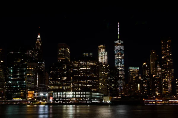 New York City Skyline Night — Stock Photo, Image