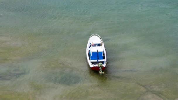 Barca Nell Estuario San Vicente Barquera — Video Stock