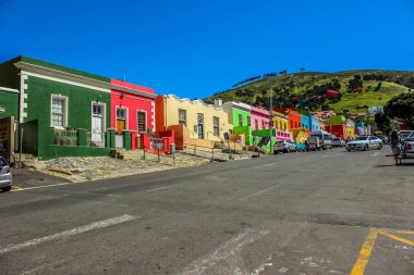 Bo-Kaap Cape Town Sou cape malay kolonisinde renkli sokaklarında