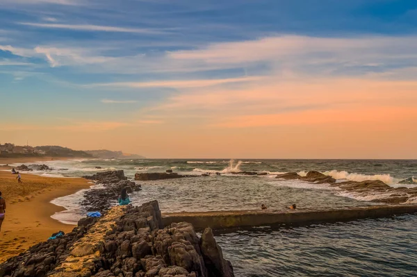 Piscina Mareas Roca Salina Natural Prístina Costa Delfín Ballito Durban — Foto de Stock