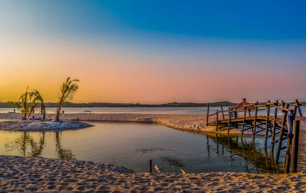 Schöner Unberührter Und Türkisfarbener Strand Von Maputo Bei Bilene Mit — Stockfoto