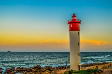 Umhlanga Deniz Feneri Durban kuzey Kzn Güney Afrika worl'd ikonik deniz fenerleri biri