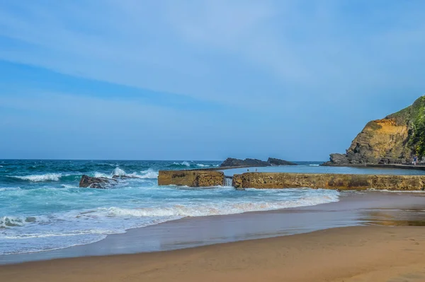 Thompsons Bay Beach Pintoresca Playa Arena Una Cala Protegida Con — Foto de Stock