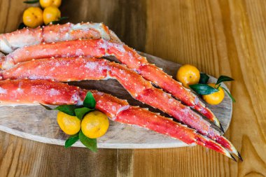 Yengeç pençeleri, deniz ürünleri, çorba ve salata, donmuş yemek, yemek ve yemek hazırlamak için.