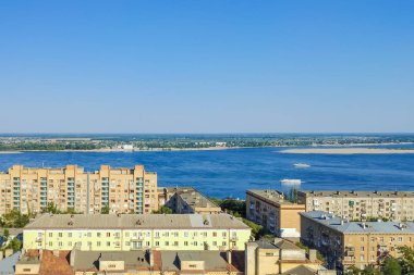 Şehrin yüksekliğinden görünüm Volgograd, Rusya Federasyonu