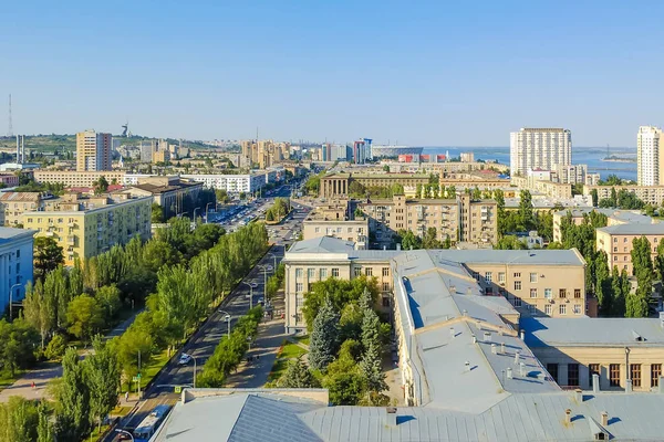 Şehrin yüksekliğinden görünüm Volgograd, Rusya Federasyonu