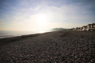 Budleigh Salterton Devon 'da plaj.