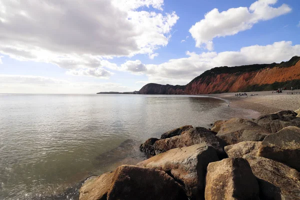 Spiaggia Budleigh Salterton Nel Devon — Foto Stock