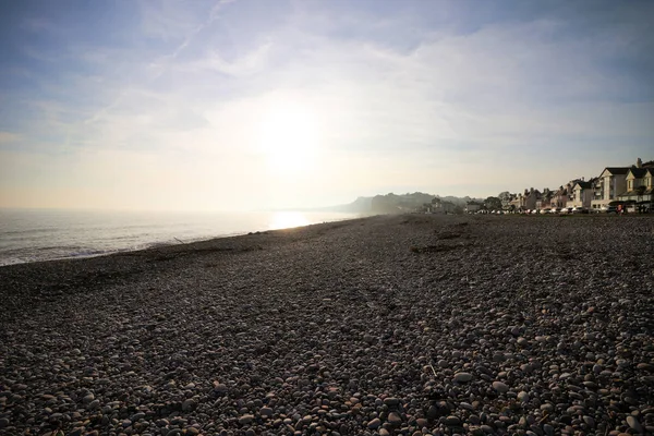 Budleigh Salterton Devon 'da plaj.