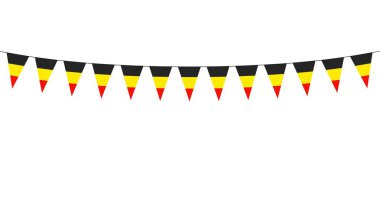 Garland with Belgian pennants on a white background clipart