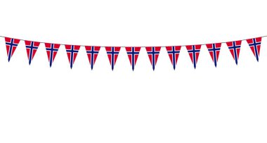 Garland with Norwegian pennants on a white background clipart