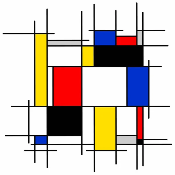 Soyut Boya Geometrik Siyah Mavi Sarı Kırmızı — Stok Vektör