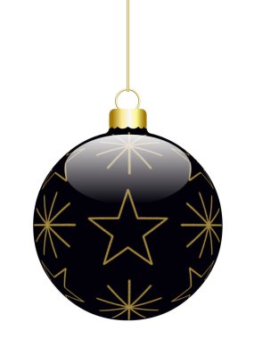 Asılan 3D Noel topu beyaz arka planda izole edilmiş.