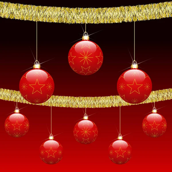 Hanged Christmas Balls Isolated Colored Background — Stock Photo, Image