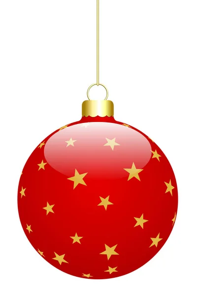 Hanged Christmas Ball Isolated White Background — Stock Photo, Image