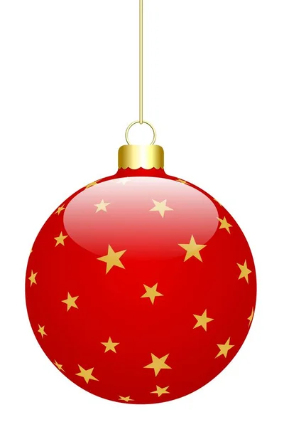 Opgehangen Kerstbal Geïsoleerd Een Witte Achtergrond — Stockfoto