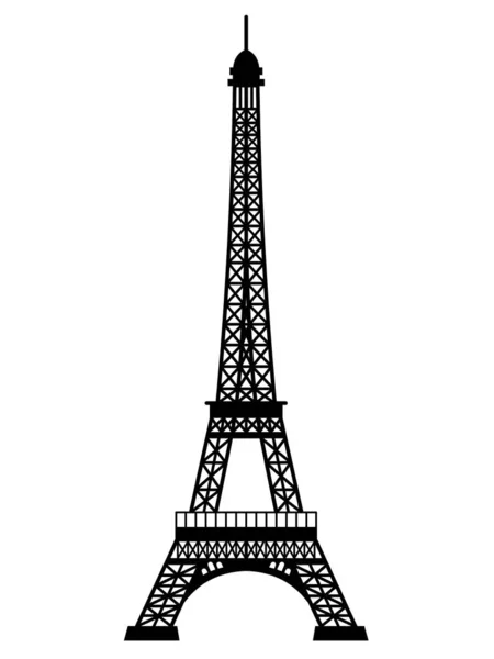 Siluet Menara Eiffel Dengan Vektor Efek Cermin Pada Latar Belakang - Stok Vektor