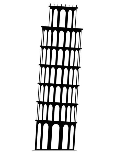 Pisa Tower Monument Vektor Auf Weißem Hintergrund — Stockvektor