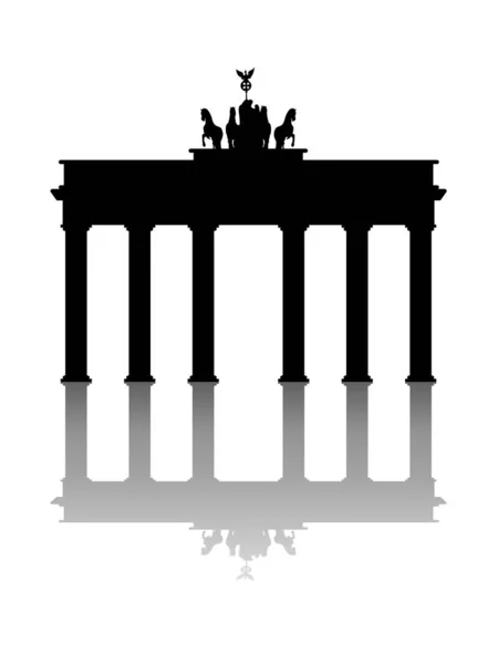 Symbole Porte Brandebourg Berlin Sur Fond Blanc — Image vectorielle