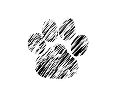 logo üzerinde beyaz arka plan. pençe-illüstrasyon