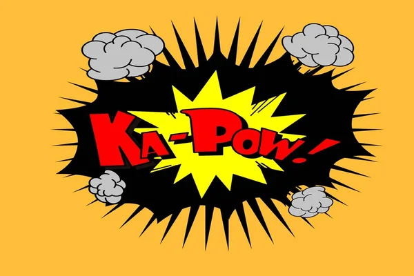 Kapow Wort Comic Effekt Auf Orangefarbenem Hintergrund Illustration Illustration — Stockfoto