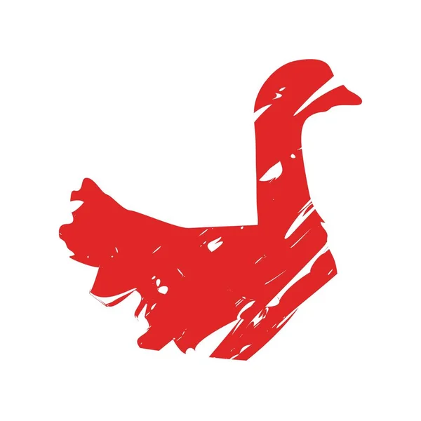 Logo Cisne Grunge Rojo Sobre Fondo Blanco Ilustración —  Fotos de Stock