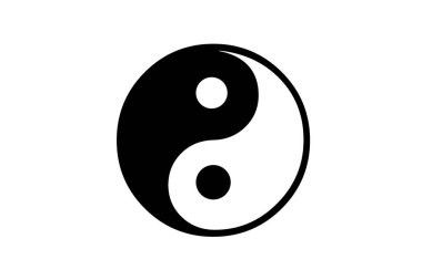 Taoizm Taijitu işareti simgesi. Din işareti simgesi mobil kavramı ve web apps - illüstrasyon tasarım unsuru 