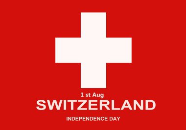 İsviçre Bağımsızlık Günü'nde kırmızı arka plan. -İllüstrasyon