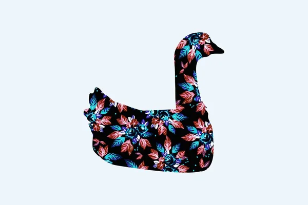 Ilustración Cisne Sobre Fondo Azul —  Fotos de Stock