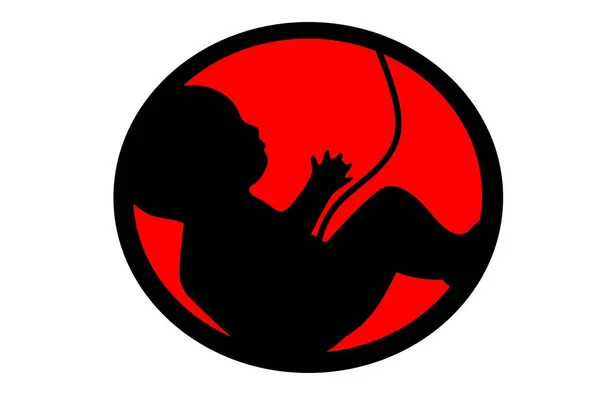 Fetus Icon Isolerad Vit Bakgrund Illustration — Stockfoto