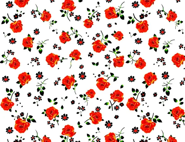 Czerwone Róże Background Design Style Illustration — Zdjęcie stockowe