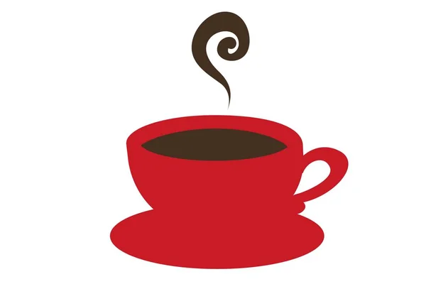 Kahve Kupası Simgesi Düz Stil Tasarım Üzerinde Beyaz Background Illustration — Stok fotoğraf