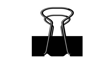 Beyaz arka plan üzerinde izole siyah kağıt klip-illüstrasyon tasarım