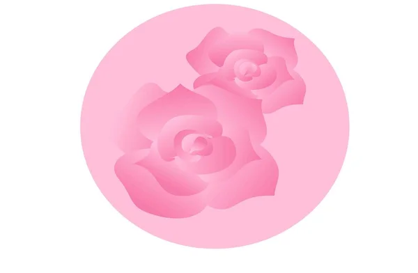 Rosa Rose Blume Symbol Illustration Cartoon Flach Stil Isoliert Auf — Stockfoto