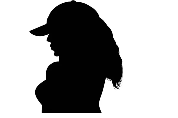 Silhouette Woman Portrait White Background Illustration Design — Stock Photo, Image