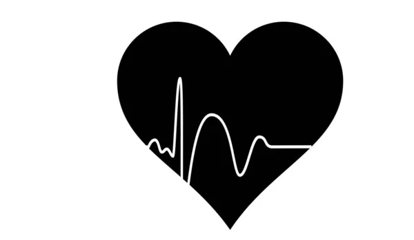 Ritmo Cardíaco Sinal Pulso Ícone Simples Fundo Branco Ilustração — Fotografia de Stock