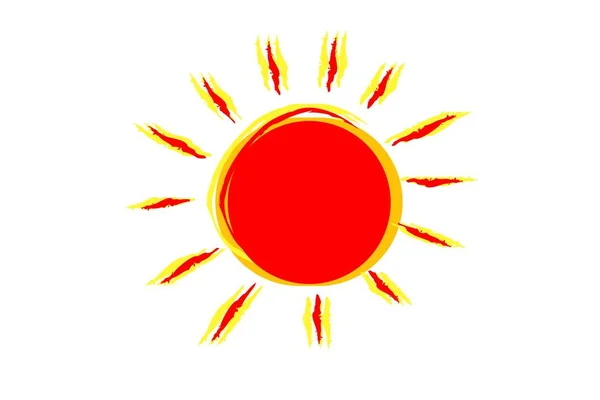 Solen Exploderar Varma Färger Ikonen Vit Bakgrund Illustration — Stockfoto