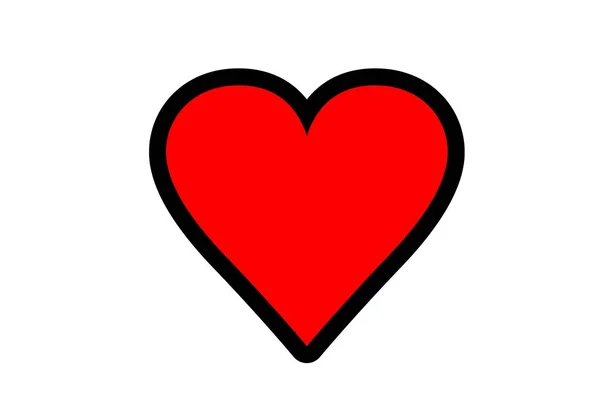 Rotes Herz Symbol Auf Weißem Hintergrund — Stockfoto