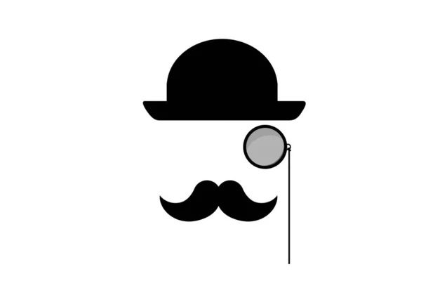 Gentleman Symbol Vit Bakgrund Illustration — Stockfoto