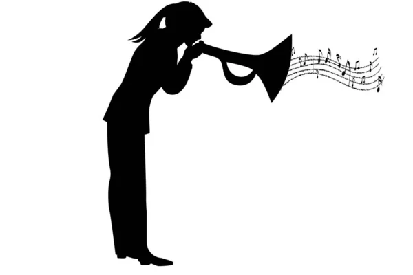 Illustration Trumpet Silhouette White Background — Stock Photo, Image