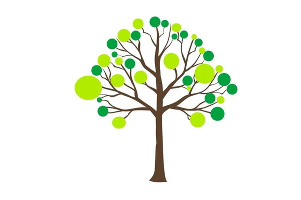 Estilo Ícone Árvore Fundo Branco Ilustração — Fotografia de Stock