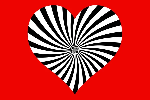 Forma Del Corazón Sobre Fondo Rojo Diseño Ilustración — Foto de Stock