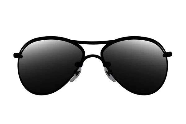 Óculos Escuros Pretos Isolados Sobre Fundo Branco Desenho Ilustrativo — Fotografia de Stock