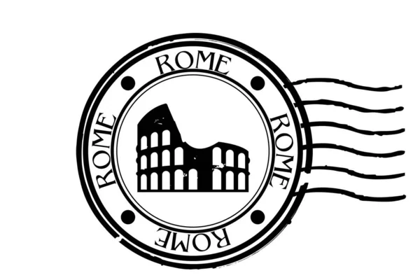 Итальянская Иллюстрация Шаблона Логотипа Потрёпанная Марка Колизей Белом Фоне — стоковое фото