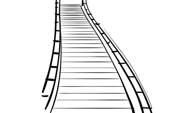Schritte Treppenzeichnung Cartoon Illustration Schwarz Weiß Handgezeichnet — Stockfoto
