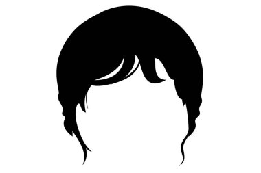 siyah saç beyaz arka plan izole - illüstrasyon tasarımı 