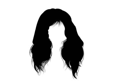 beyaz arka plan üzerinde izole uzun saç - illüstrasyon tasarımı 
