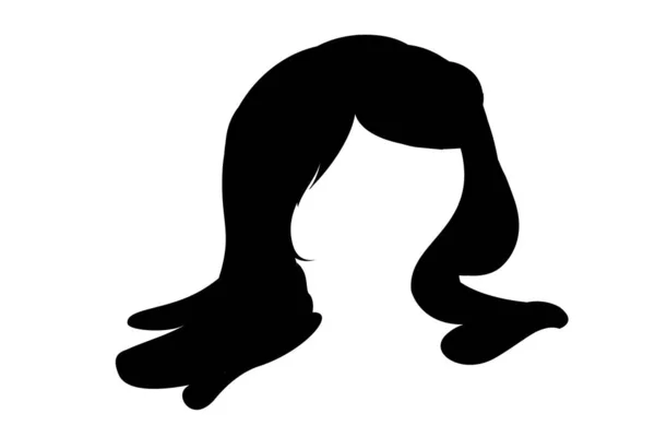 Schwarzes Haar Isoliert Auf Weißem Hintergrund Illustration Design — Stockfoto