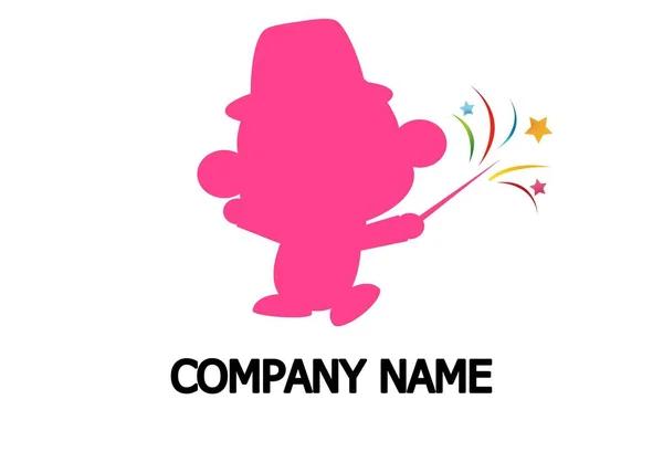 Kid Children Logo Template White Background — Stock Photo, Image