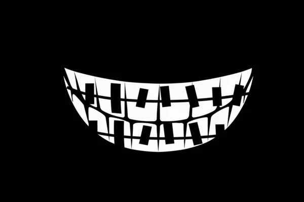 어두운 배경에 치아에 중괄호 디자인 스타일 일러스트레이션 — 스톡 사진